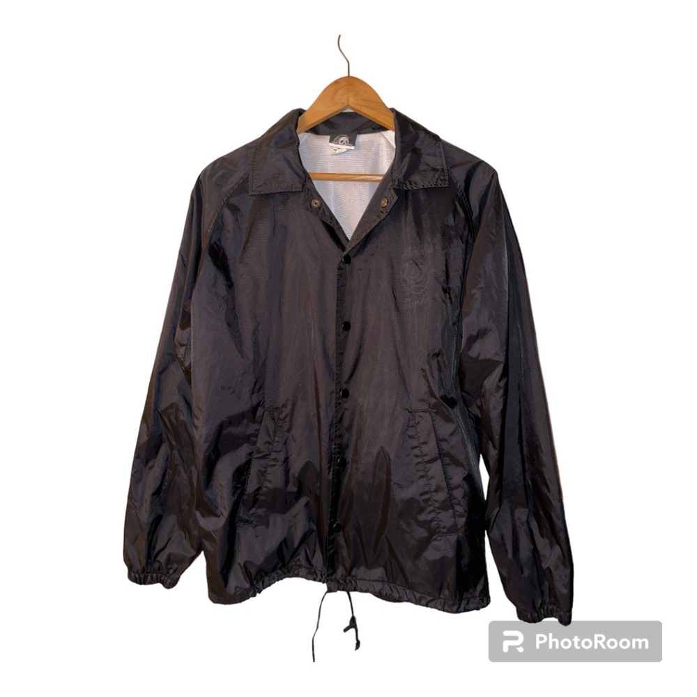 Sketchy Tank Lurking Classing Black Snap Front Jacket Windbreaker S